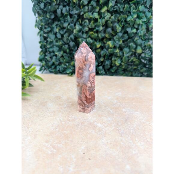 Pink Petal agate cotton candy agate tower quartz  crystal druzy girly witch - Picture 2 of 4